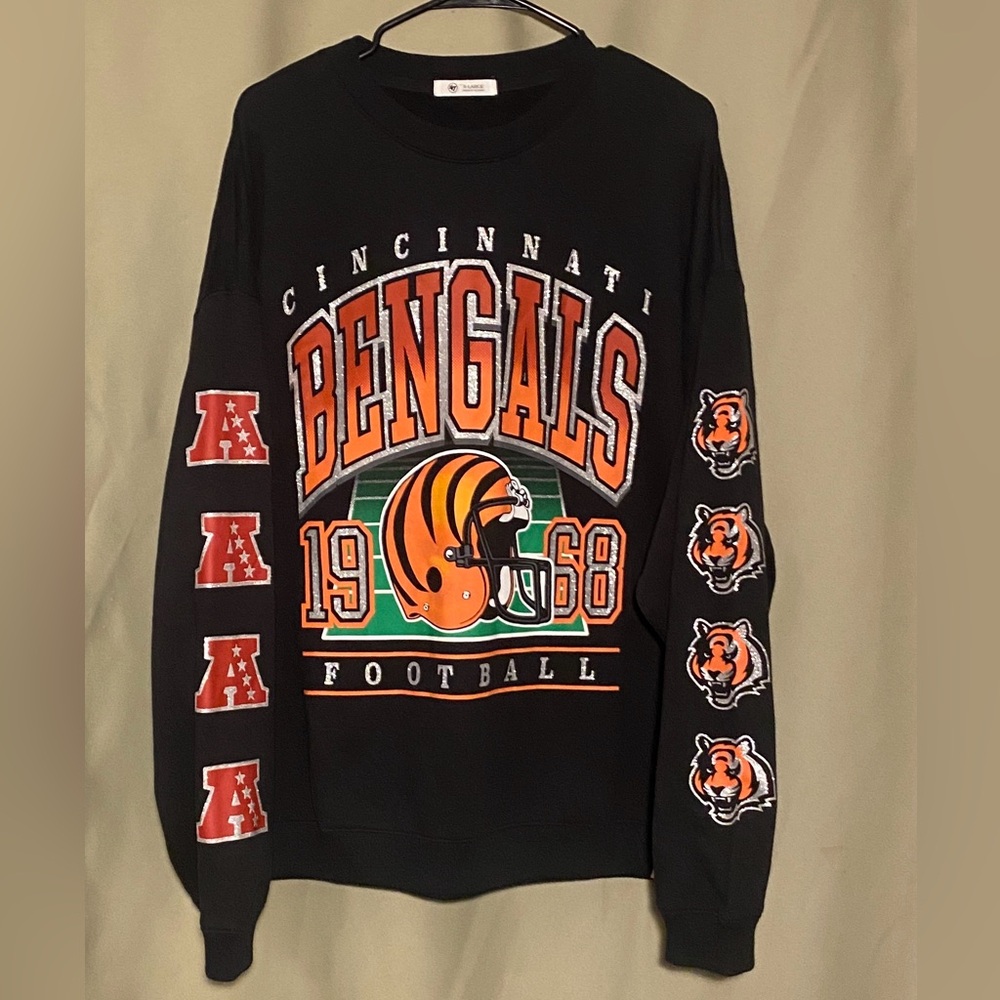 Cincinnati Bengals Go Big ‘47 Oversized Pullover Crew Sweatshirt Wornen’s  XL